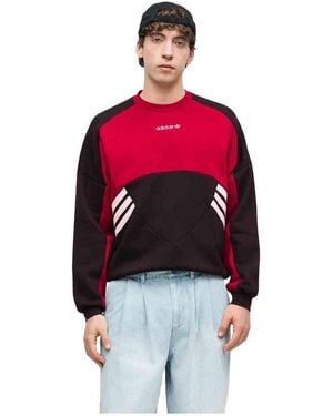 adidas Sweat-Shirt Sudadera Colorblock - Rouge