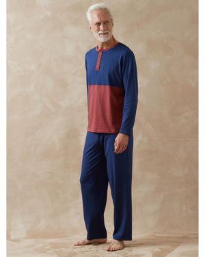 Daxon Ensembles de pyjama by - Lot pyjashort + pyjama pur coton - Bleu