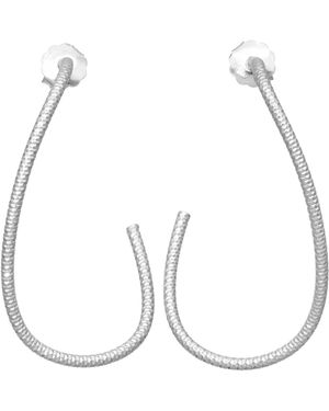 Orusbijoux Boucles oreilles Boucles D'oreilles En Argent Rhodié Ovale Large - Métallisé