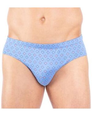 Mariner Bas de pyjama Lot de 2 slips taille basse fantaisie en coton mercerisé - Bleu
