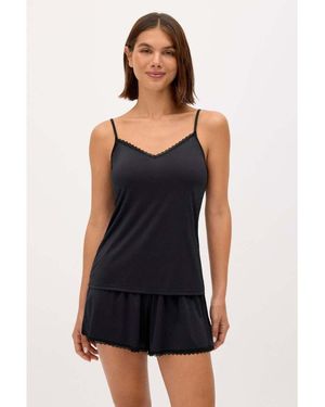 Ysabel Mora Pyjamas / Chemises de nuit pyjama à bretelles en dentelle noire