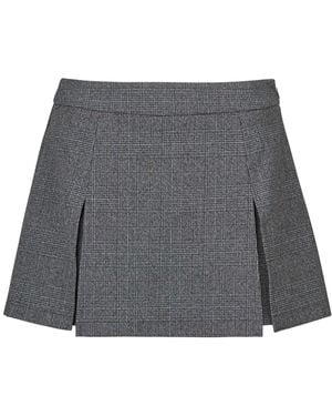 ONLY Gonne Corte Onlelly-Noon Hw Pleat Check Skort - Grigio