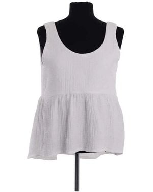 Songe Lab Blouses Top sans manche en coton blanc - Gris