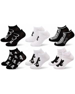 Disney Chaussettes Chaussettes Femme Licence Minnie Pack De 6 Sneaker 0143 - Noir
