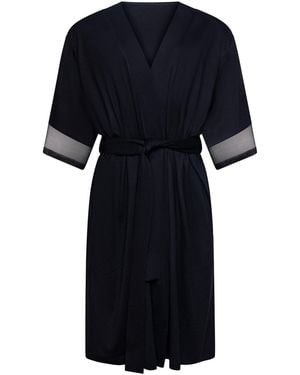 Lisca Pareo Negligé Met Halflange Mouwen Sia - Blauw