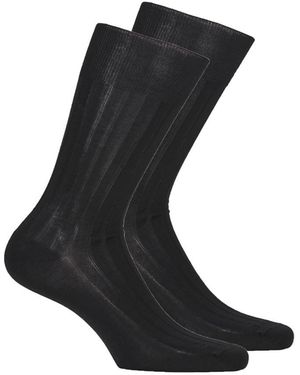 DIM Calzini Mc Fil D'Ecosse Cote Fine Pack X2 - Nero