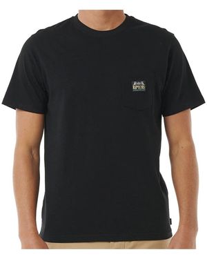 Rip Curl Polo HORIZON BADGE SS TEE - Noir