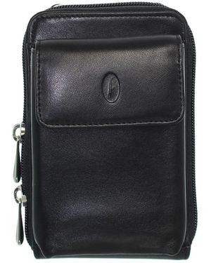 Porte-Billet Anti-Piratage RFID En Cuir De Vachette Francinel - Noir, 9.5x8x2 Cm - Porte-Monnaie Homme Avec Rabat
