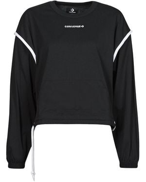 Converse Sweater Long Sleeve Jersey Crew - Zwart
