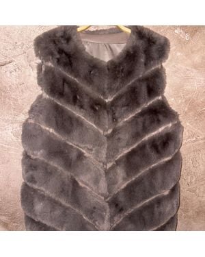 Promod Gilets de costume Veste sans manches fourrure - Marron