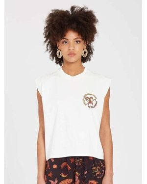 Volcom T-shirt Camiseta sin mangas Chica Connected Minds - Blanc