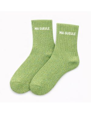 Funkyfeets Chaussettes Chaussettes à Paillettes - Ma Gueule - Vert