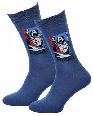 Marvel Chaussettes Chaussettes Pack Cadeaux SUPERHEROS CAPTAIN24A - Bleu