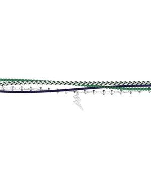 Les Georgettes Collier Bracelet Multi Rang Les Cadettes Eclair Bleu Et Vert - Blanc