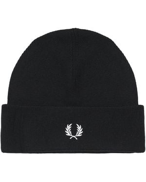 Fred Perry Bonnet Classic Merino Wool Beanie - Noir