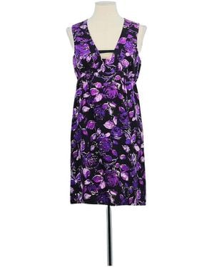 Tibi Robe Robe En Soie Noire - Violet
