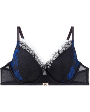 Pommpoire Rembourrés Soutien-gorge ampliforme noir/bleu Alcove