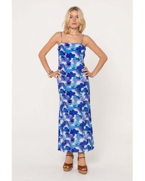 Last Queen Paris Robe Robe Aquarelle - Bleu