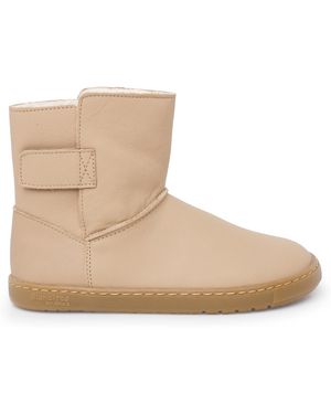 Pisamonas Bottines Bottes Barefoot Fille Cuir Fermeture À Scratch - Neutre