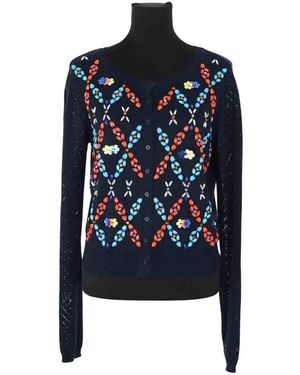 Manoush Gilet Cardigan en coton bleu