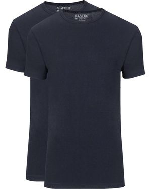 Slater T-Shirt T-Shirts Basique Lot De 2 Marine - Bleu