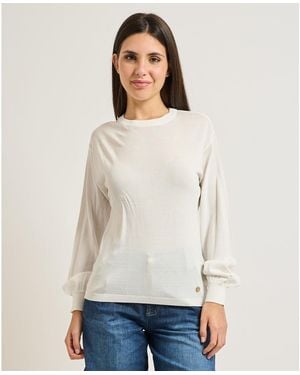 Yes-Zee Sweat-shirt Pull col rond - Blanc