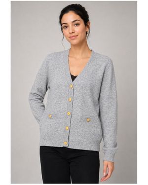 Kebello Pull Pull Cardigan Col V F - Gris