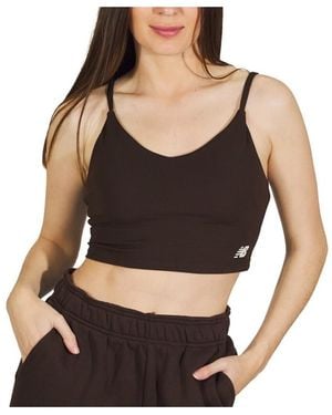 New Balance Blouses LINEAR HERITAGE SOFT BRA TO - Noir