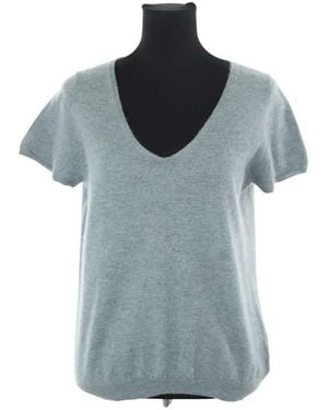 Eric Bompard T-shirt Pull en cachemire gris - Bleu