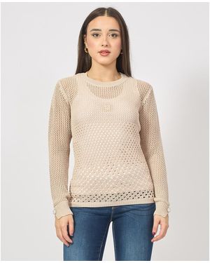 Fracomina Pull Pull perforé coupe régulière - Neutre