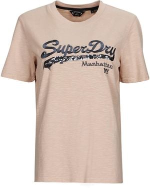 Superdry T-Shirt Vintage Logo Borough Tee - Neutro