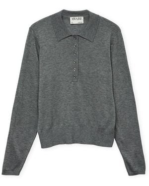 Aware Polo Noos Sikita Polo Shirt - Medium Grey Melange - Gris