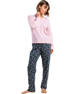 Admas Ensembles De Pyjama Pyjama Pantalon Top Manches Longues Dark Liberty - Bleu