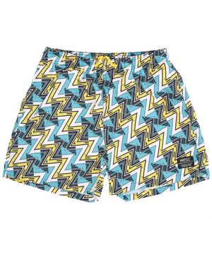 Wesc Maillots De Bain Zack Wy Warp Aop Swim Trunk - Bleu