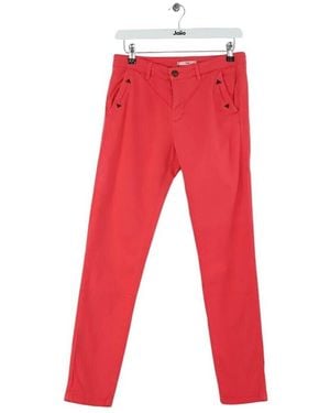 HOD Chinots Pantalon droit en coton rose - Rouge