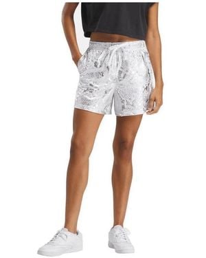 Reebok Short Womens B-ball Off-court Allover Print Shorts 5 - Blanc