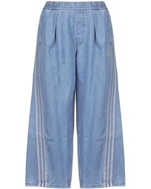 adidas Weite Jeans Stadium Washed Denim Loose Fit Joggers - Blau