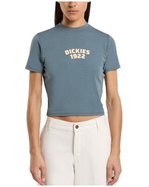 Dickies T-shirt Dk0a4z8fg701 Center Logo - Bleu