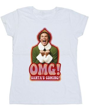 Elf T-Shirt Santa's Coming - Blanc
