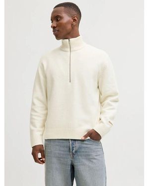 Jack & Jones Pull 12282749 Norrebro Knit Half-Sea Salt - Blanc
