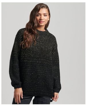 Superdry Pull Pull à col montant métallisé - Noir