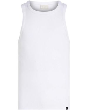 Ck Jeans Debardeur Rib Tank - Blanc
