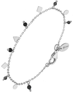 Orusbijoux Bijoux Bracelet Argent Pampilles De Forme Geometrique Et Pierre - Métallisé