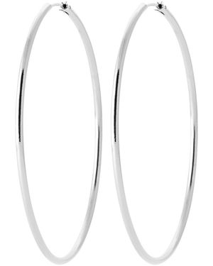 Brillaxis Boucles oreilles Créoles en argent 60mm fil rond 2 mm - Blanc