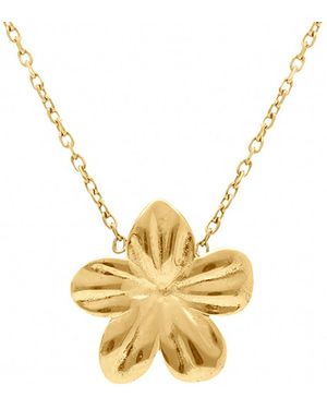 Brillaxis Collier Collier fleur acier doré - Métallisé
