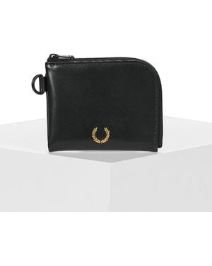 Fred Perry Portafoglio Smooth Leather Zip Around Wallet - Nero