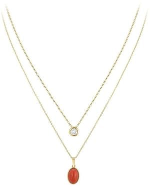 Sc Bohème Collier B2458-RED-ONYX+BS3086-DORE - Métallisé