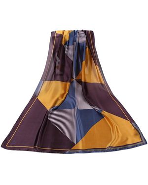 Alberto Cabale Sjaal Zijden Stola Bestprint Madeleine - Blauw