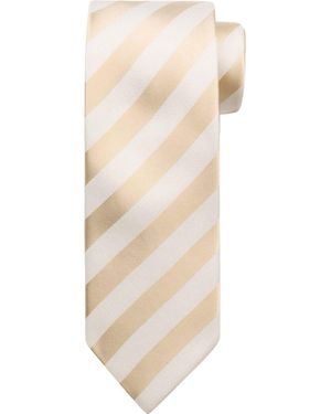 Suitable Cravates et accessoires Cravate Soie Beige Rayé - Neutre