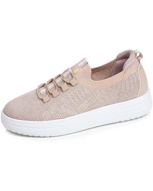 Isotoner Baskets Basses Baskets Femme Slip-On Talon Plateforme - Rose